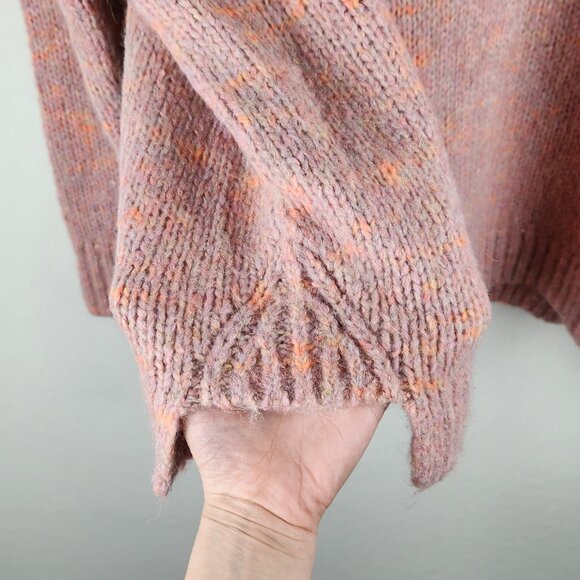 NWT Madewell Varina Wool Alpaca Blend Mockneck Sweater in Marled Cottoncandy M - Picture 8 of 13